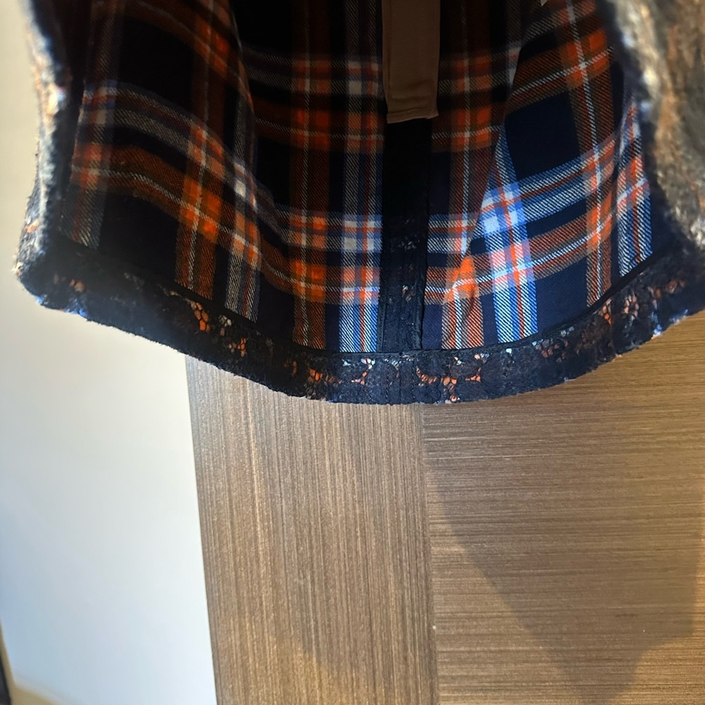 N21 Stylish Plaid Skirt with Red lips in stones size 40 Italy - Picture 5 of 6